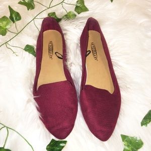 Seychelles Burgundy Pointed Round Toe 7.5 Flats